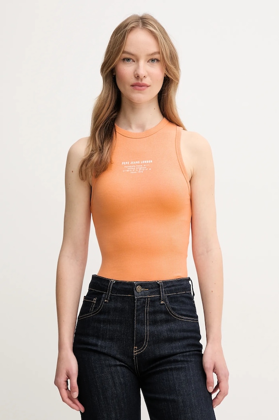 Top Pepe Jeans VIV print narančasta PL506032