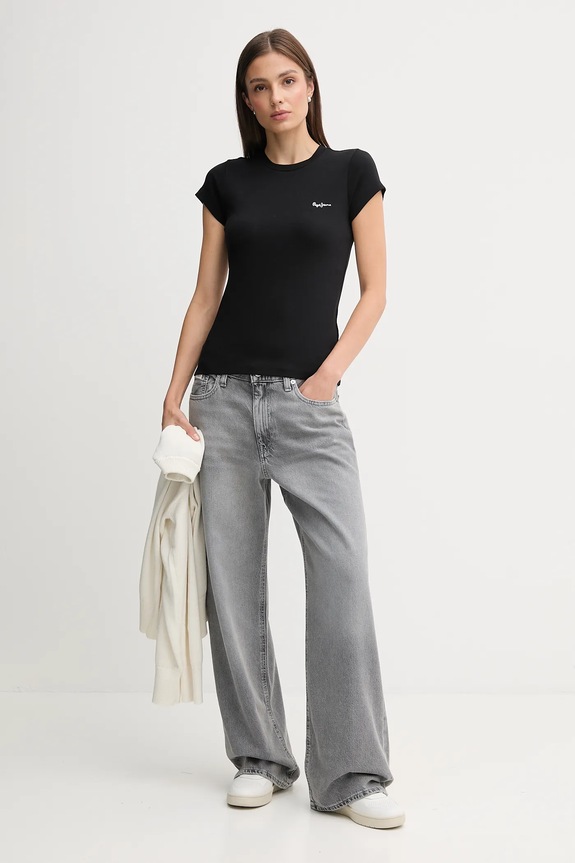 Tričko Pepe Jeans MERIDA PL506037 čierna AW25