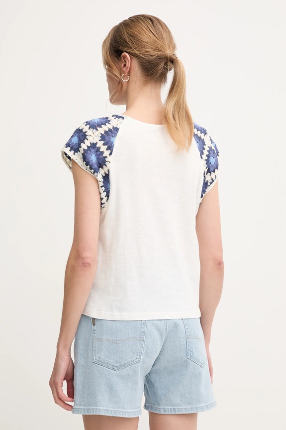 Odzież Pepe Jeans t-shirt bawełniany VERENICE PL506044 biały