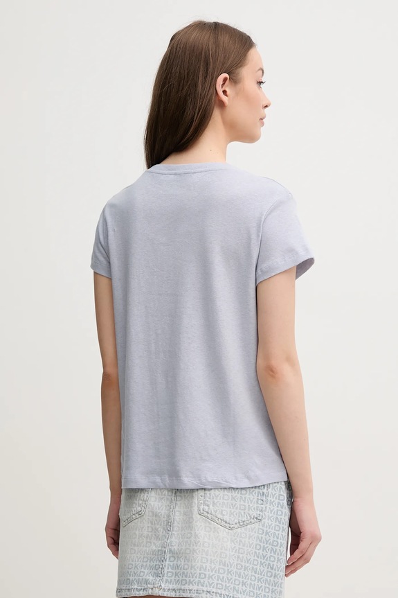 Abbigliamento Pepe Jeans maglietta in lino MEGAN PL506049 blu