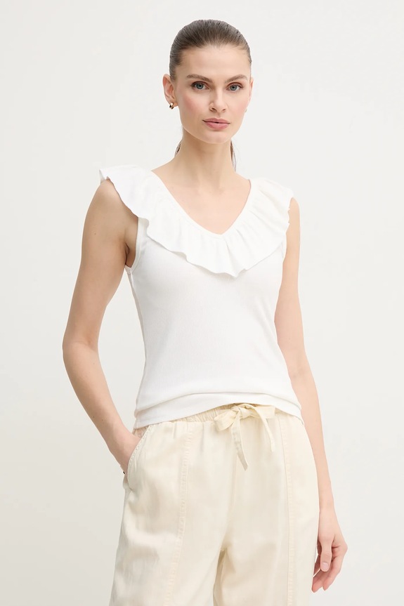 Pepe Jeans top MILLIE z elastanem beżowy PL506050