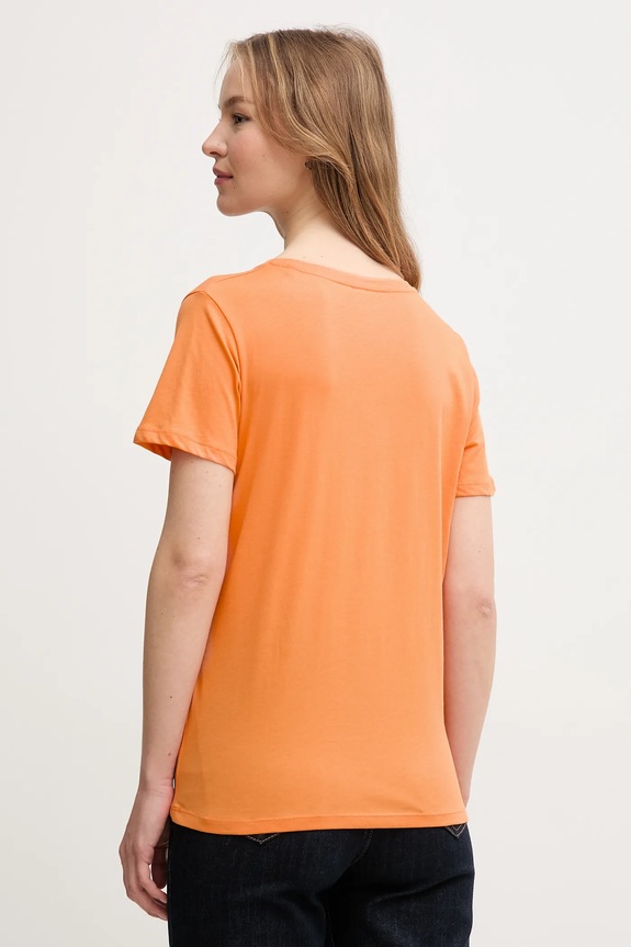 Odzież Pepe Jeans t-shirt bawełniany MACY V-NECK PL506051 pomarańczowy
