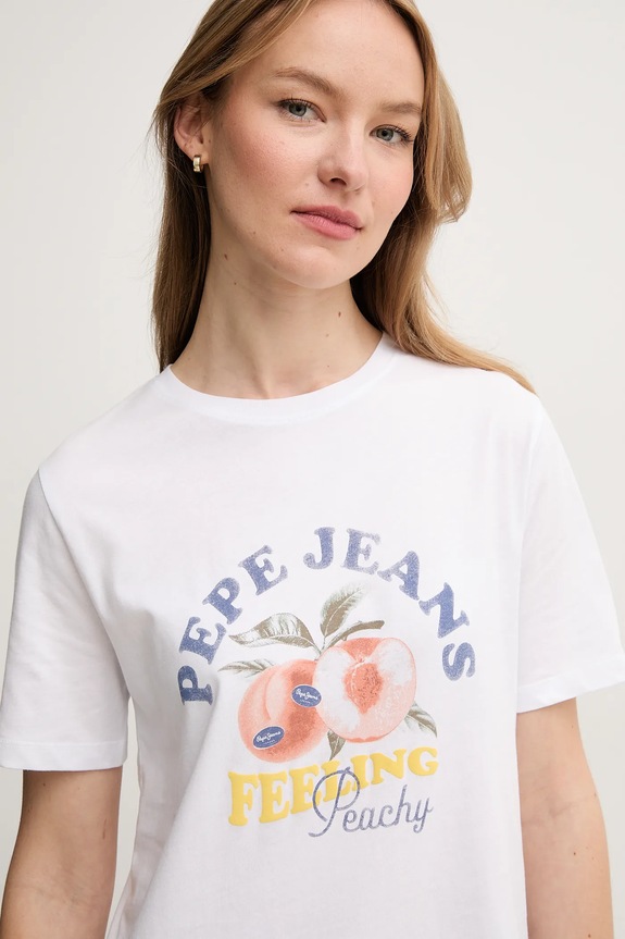 Bavlnené tričko Pepe Jeans VENUSA biela PL506056
