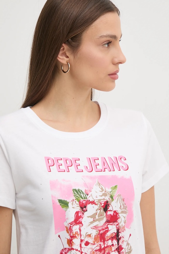 Bavlnené tričko Pepe Jeans RYOKO biela PL506069