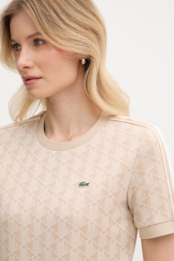 Lacoste T-shirt damski beżowy TF3244