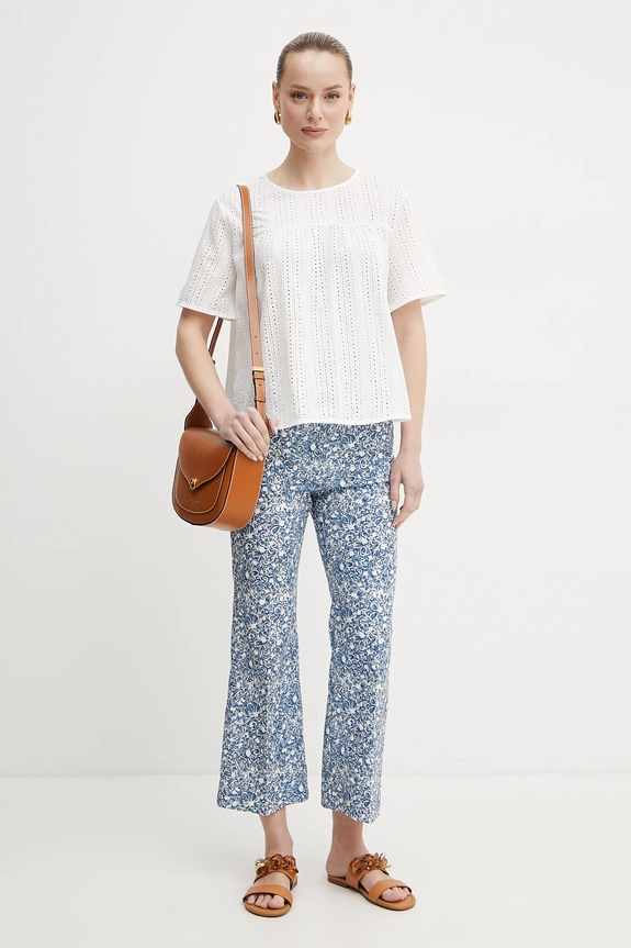 Βαμβακερή μπλούζα Weekend Max Mara 2515941072600 λευκό SS25