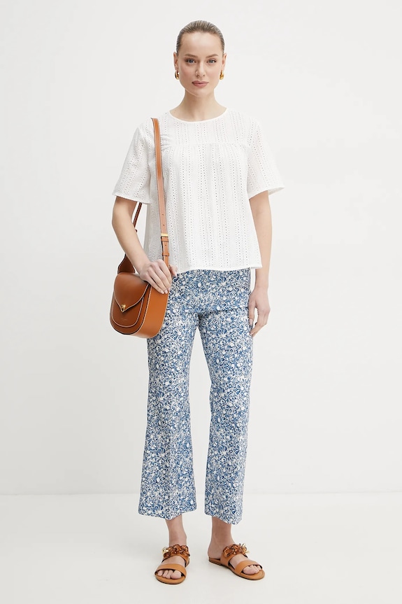 Βαμβακερή μπλούζα Weekend Max Mara 2515941072600 λευκό SS25