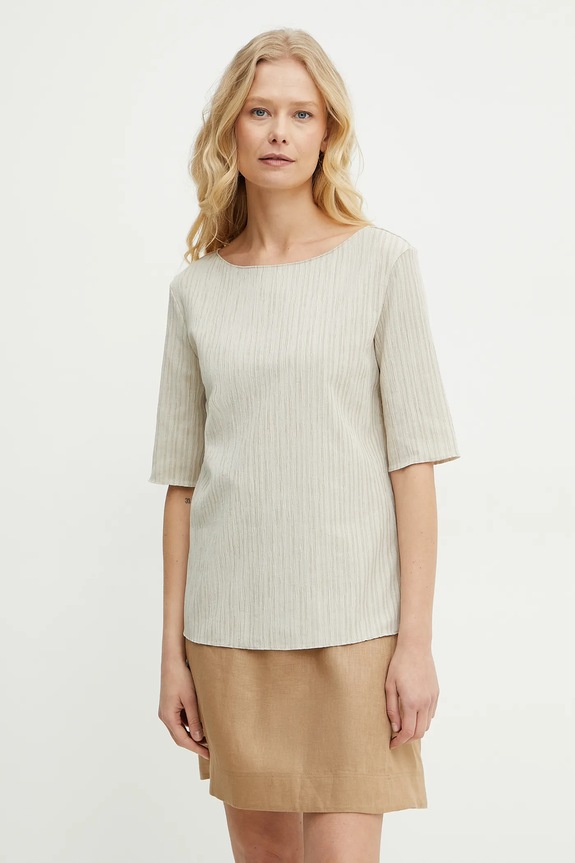 Blúzka MM by Max Mara jednofarebný béžová 2516941028600
