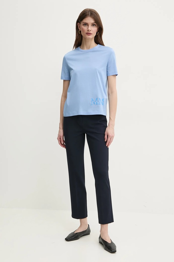 Max Mara Leisure pamut póló 2516941038600 kék SS25