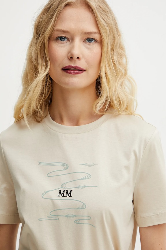 Bavlnené tričko MM by Max Mara béžová 2516941038600