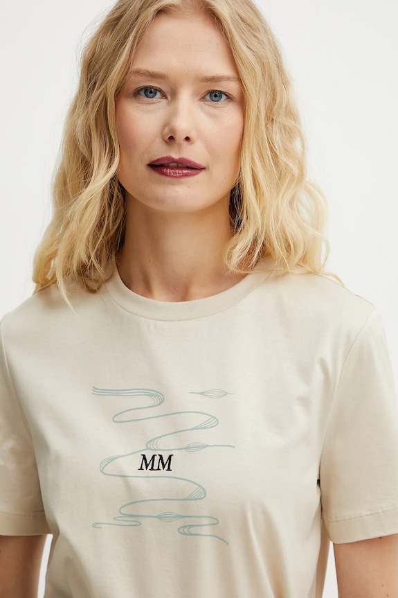 Bavlnené tričko MM by Max Mara béžová 2516941038600