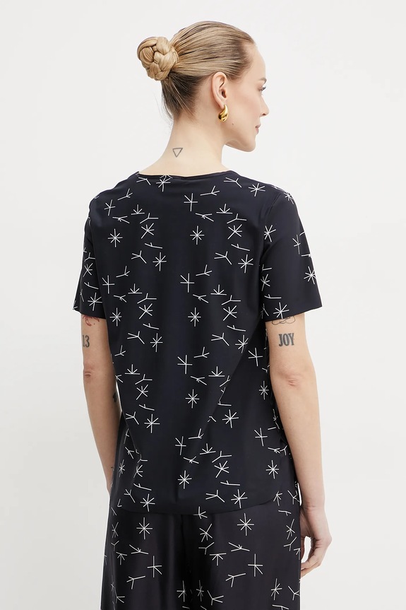 Îmbrăcăminte MM by Max Mara bluză din amestec de mătase 2516941087600 bleumarin