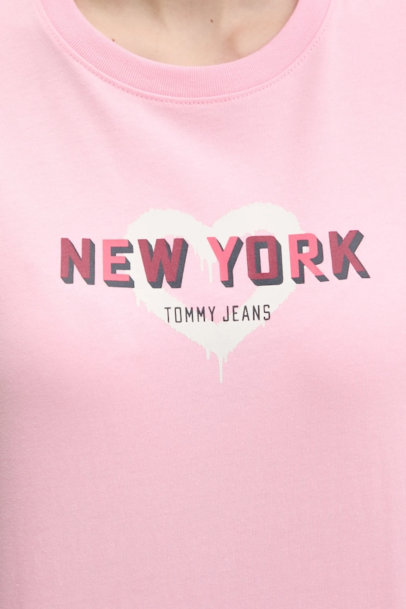 Tommy Jeans tricou din bumbac DW0DW21769 roz