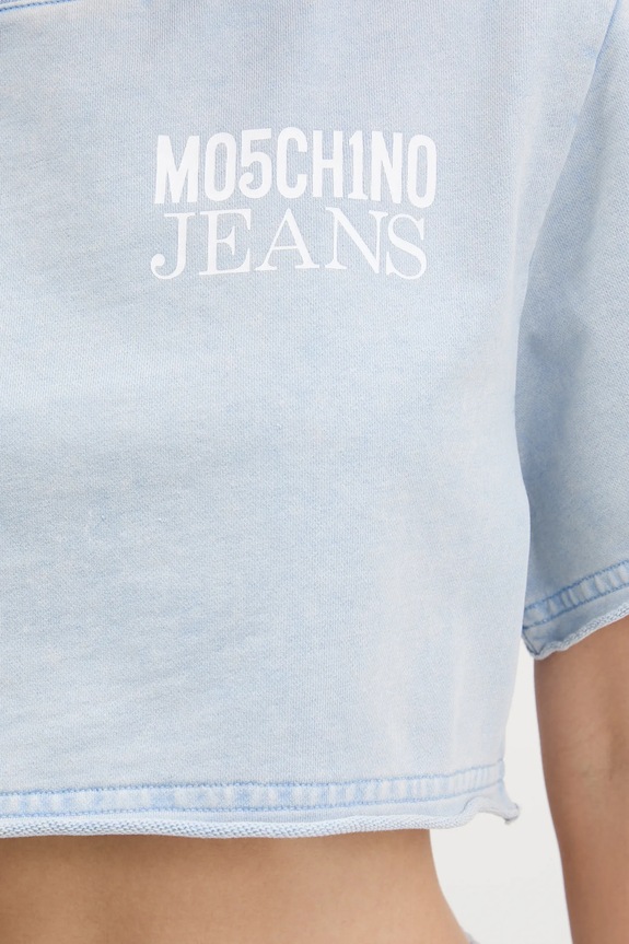 Bavlněné tričko Moschino Jeans 1708.3730 modrá