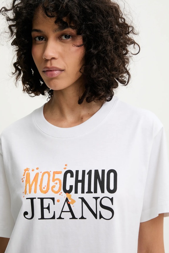 Moschino Jeans t-shirt in cotone bianco 0712.3732