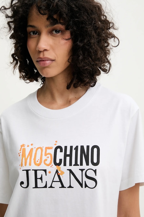 Moschino Jeans t-shirt in cotone bianco 0712.3732