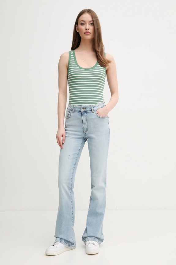 United Colors of Benetton top bawełniany 30YSDH010 zielony SS25