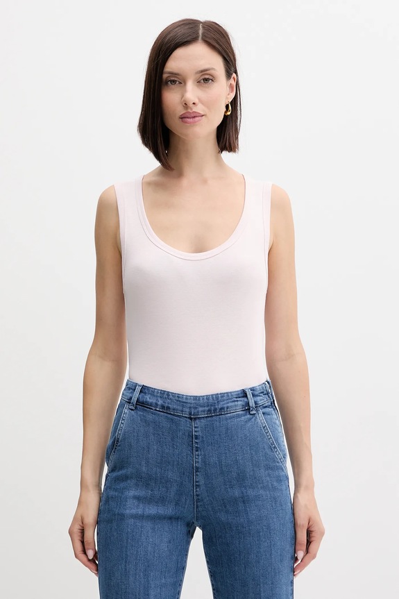 United Colors of Benetton top bawełniany różowy 3GA2DH010