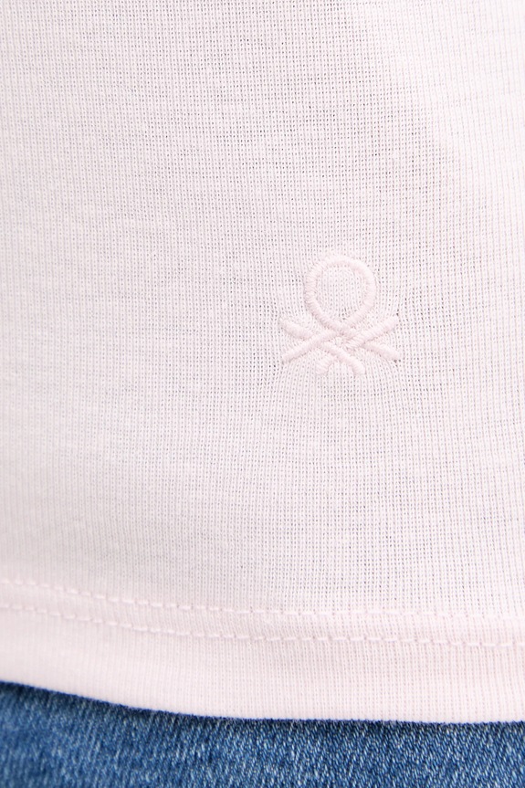 United Colors of Benetton top bawełniany różowy 3GA2DH010