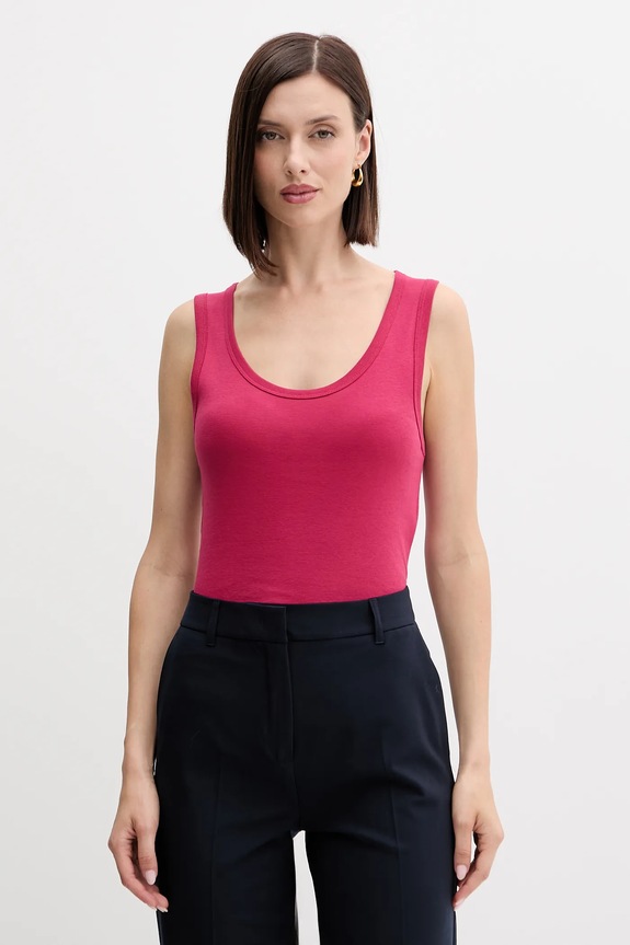 United Colors of Benetton top bawełniany różowy 3GA2DH010