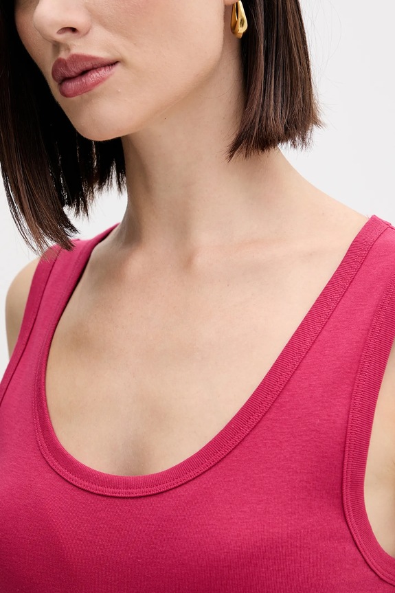 United Colors of Benetton top bawełniany różowy 3GA2DH010