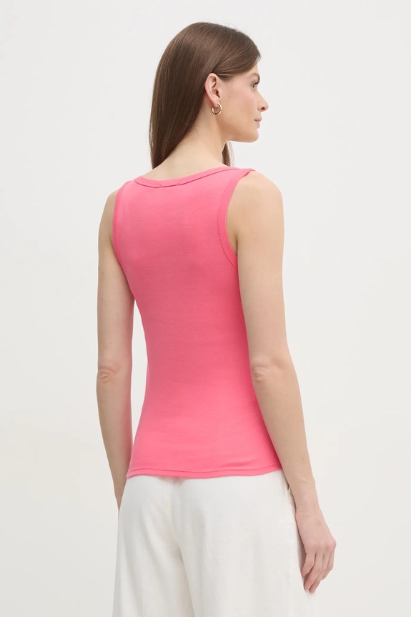 United Colors of Benetton top bawełniany 3GA2DH010 różowy AW25