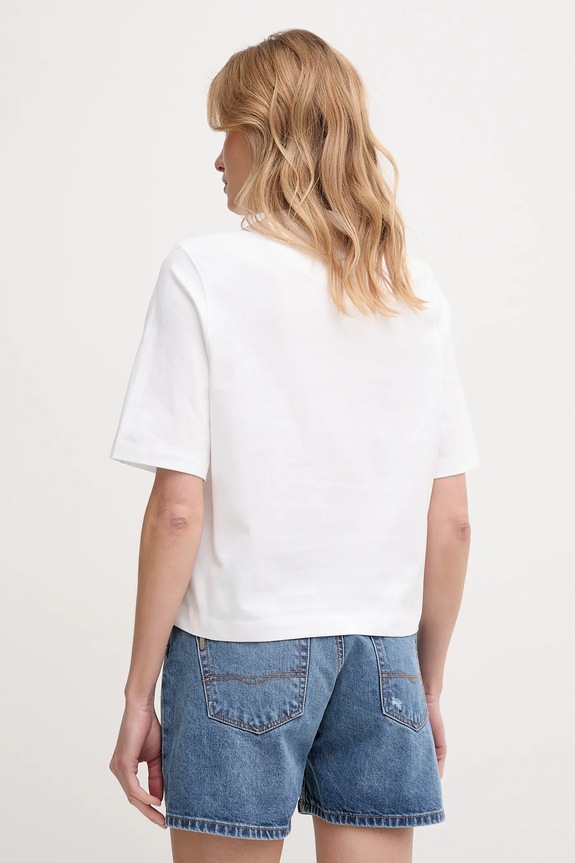 Ρούχα Βαμβακερό μπλουζάκι United Colors of Benetton 3BL0D109D λευκό