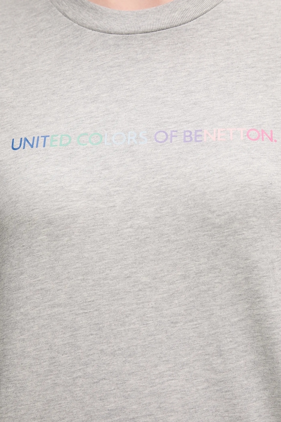 United Colors of Benetton pamut póló szürke 3BL0D109D