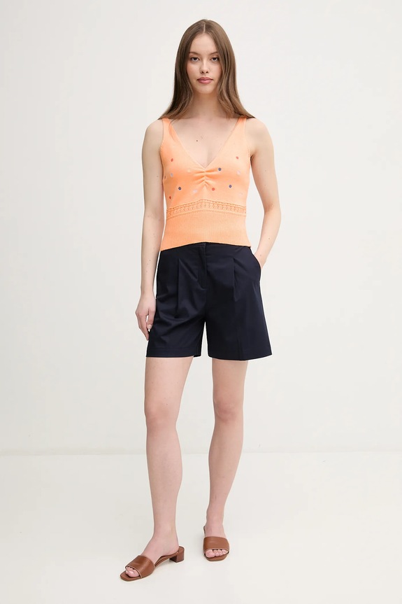 United Colors of Benetton pamut top 10C1EH01A narancssárga SS25