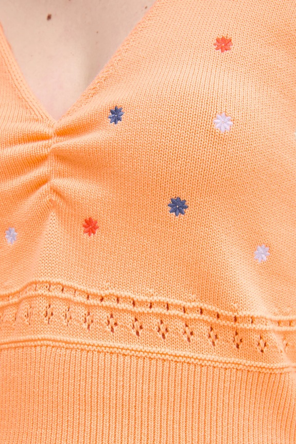 United Colors of Benetton pamut top 10C1EH01A narancssárga