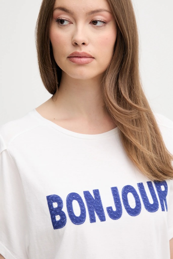 Pamučna majica United Colors of Benetton bež 3LNSD109Z