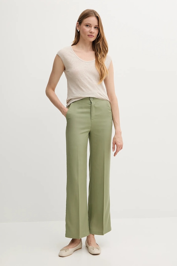 Lanena majica kratkih rukava United Colors of Benetton 37UJE16B1 bež SS25