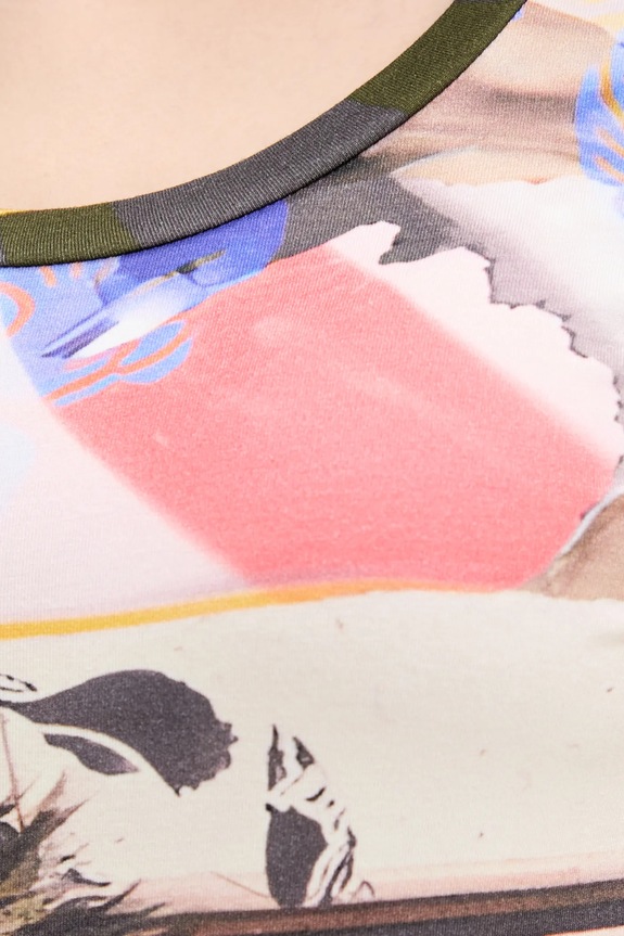 Μπλουζάκι Desigual COLLAGE 25SWTK14 μπεζ