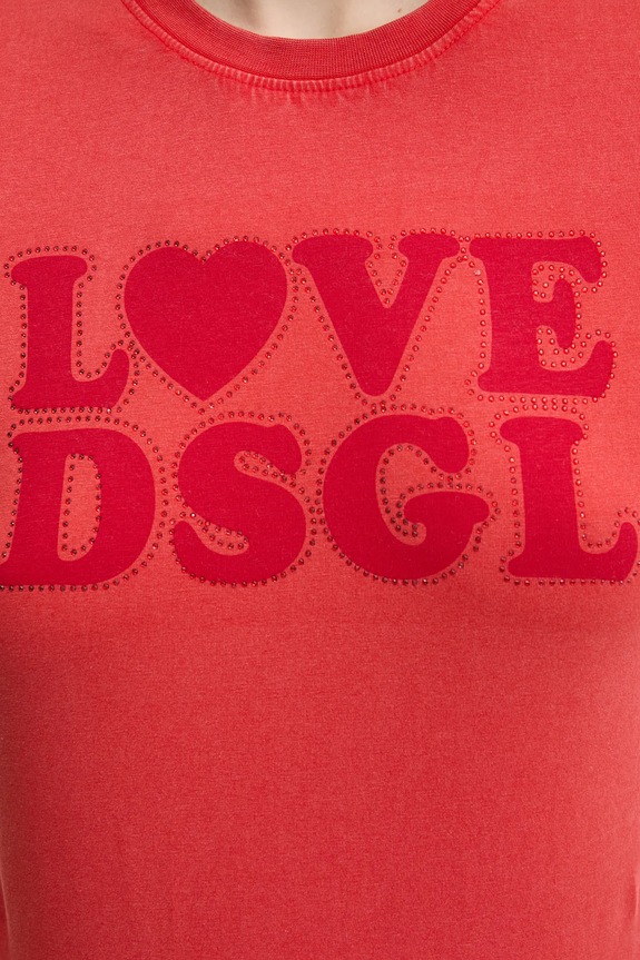 Desigual t-shirt LOVE DSGL 25SWTK10 piros