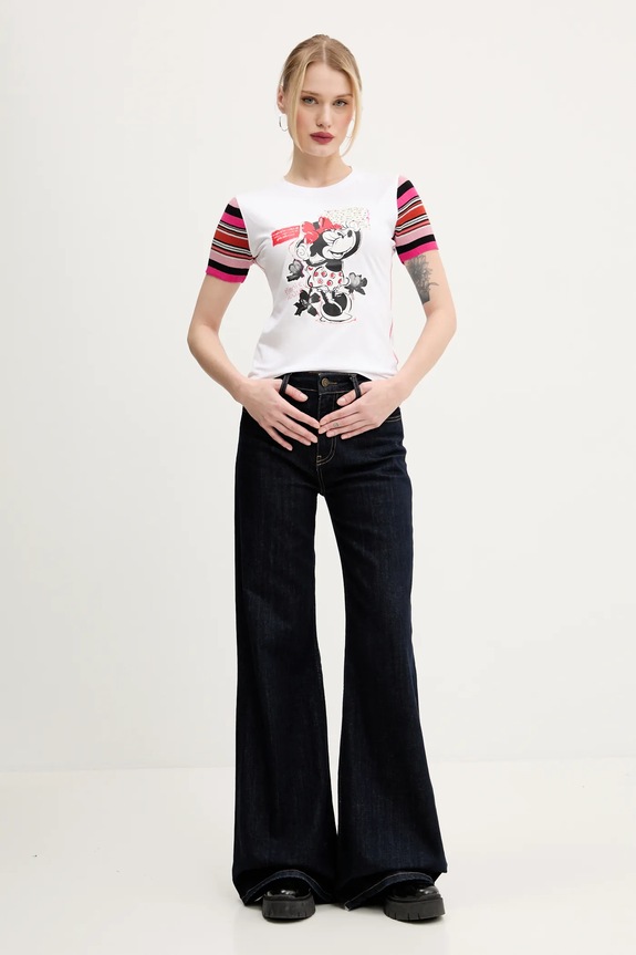 Μπλουζάκι Desigual MINNIE 25SWTK39 λευκό SS25