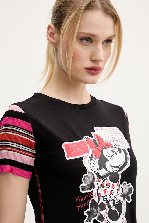 Μπλουζάκι Desigual MINNIE μαύρο 25SWTK39