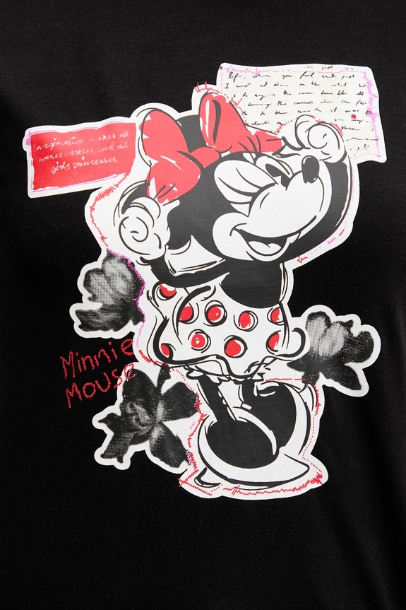 Μπλουζάκι Desigual MINNIE 25SWTK39 μαύρο