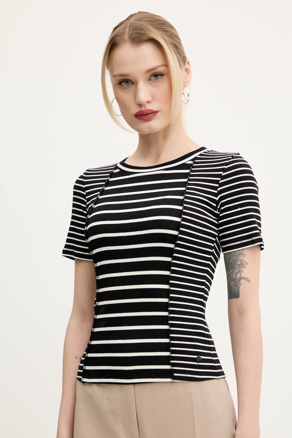 Desigual t-shirt SANDRINE wzorzyste czarny 25SWTKAK