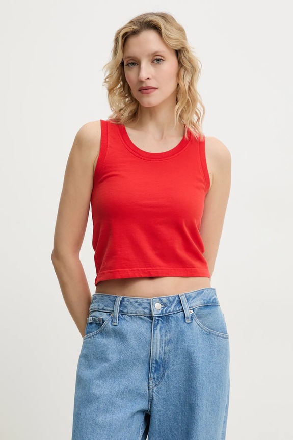 American Vintage pamut top piros FAZ01AE25