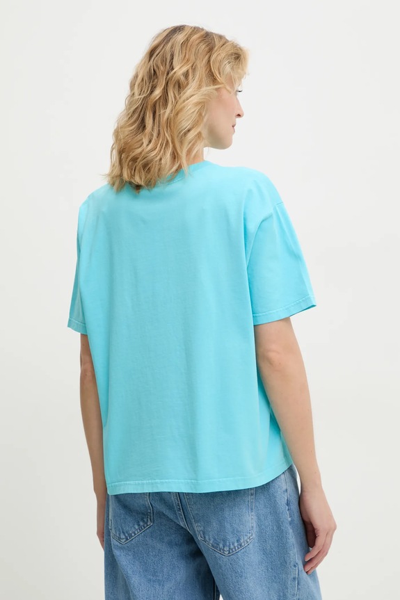 Ρούχα Βαμβακερό μπλουζάκι American Vintage FIZ02AE25 τιρκουάζ