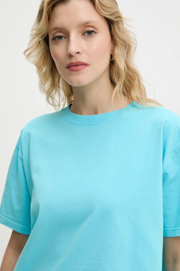 Βαμβακερό μπλουζάκι American Vintage τιρκουάζ FIZ02AE25