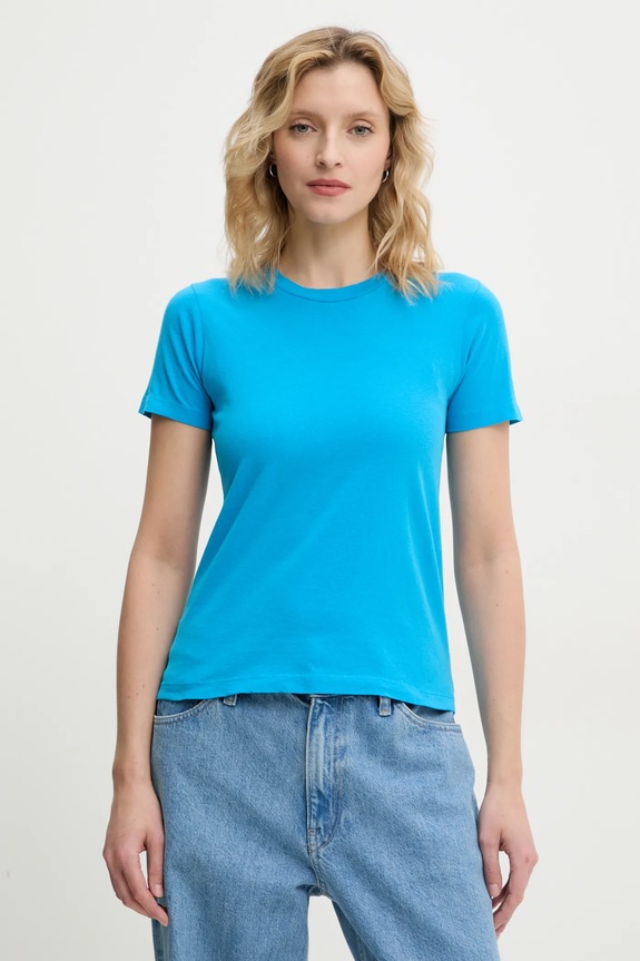 Βαμβακερό μπλουζάκι American Vintage slim μπλε GAMI21E25