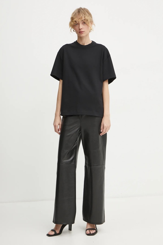Filippa K tricou din bumbac 30648.FK negru SS25