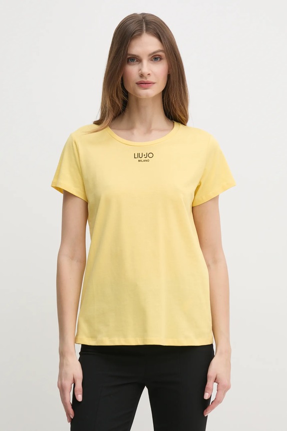 Liu Jo t-shirt in cotone sovrastampa giallo TA5170.JS923