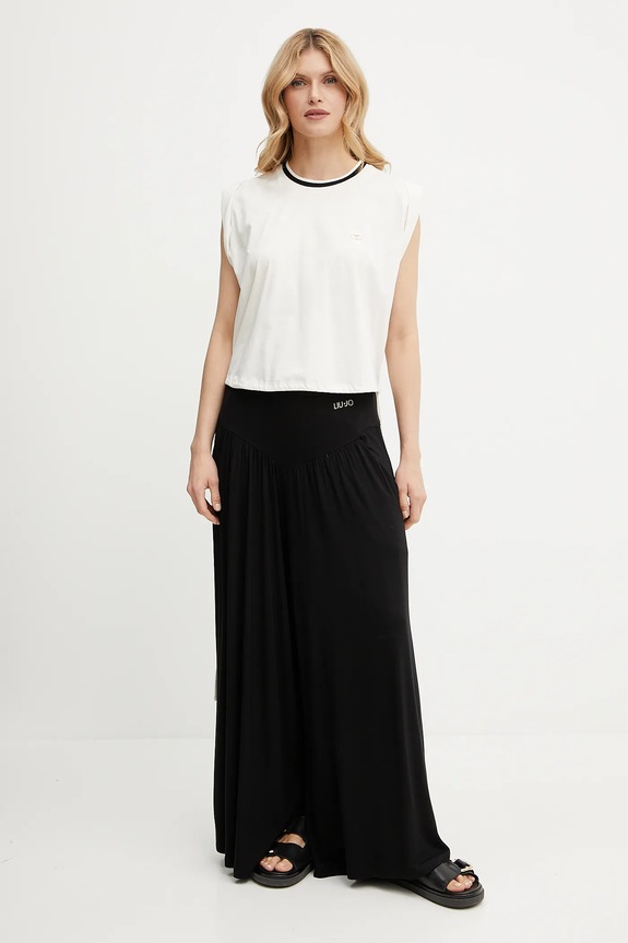 Βαμβακερό μπλουζάκι Liu Jo TA5273.J6308 μπεζ SS25