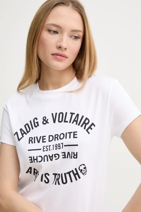 ZADIG&VOLTAIRE t-shirt bawełniany biały JWTS02769.107