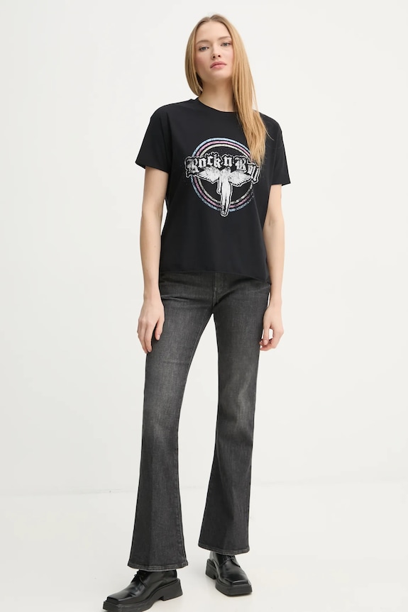 Bavlněné tričko ZADIG&VOLTAIRE JWTS02778.11 černá SS25