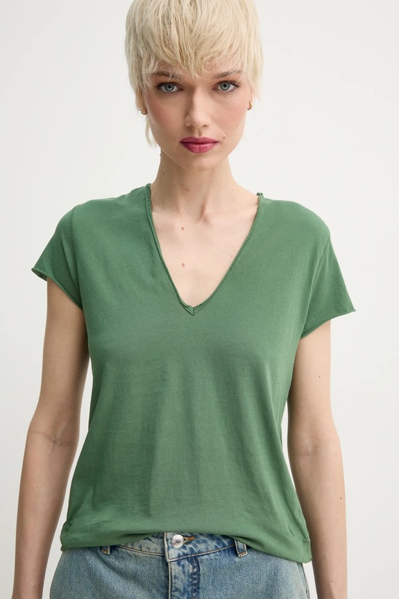 Bavlněné tričko ZADIG&VOLTAIRE zelená JWTS02786.330