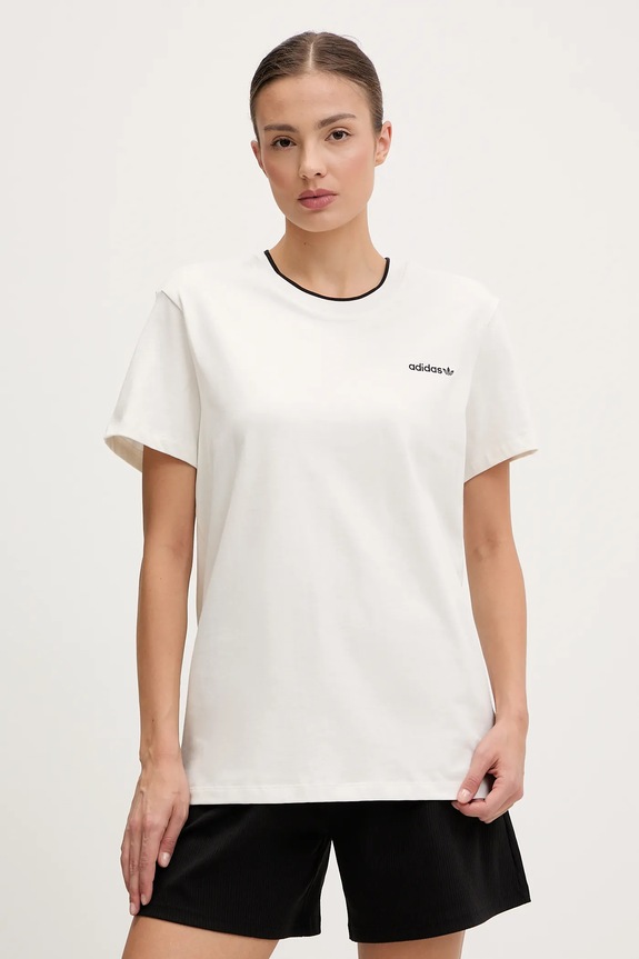 Bavlněné tričko adidas Originals Graphic Loose T nášivka bílá JC7768