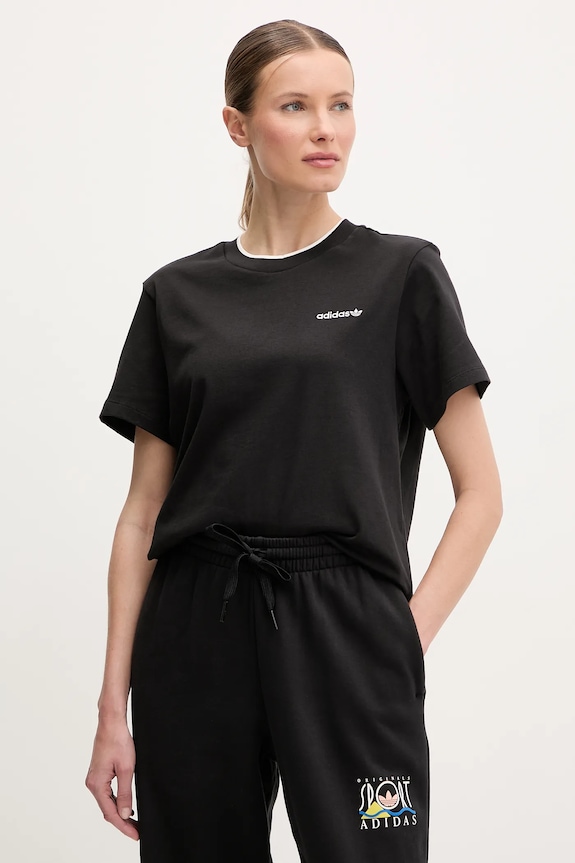 Oblečenie Bavlnené tričko adidas Originals Graphic Loose T JD1805 čierna